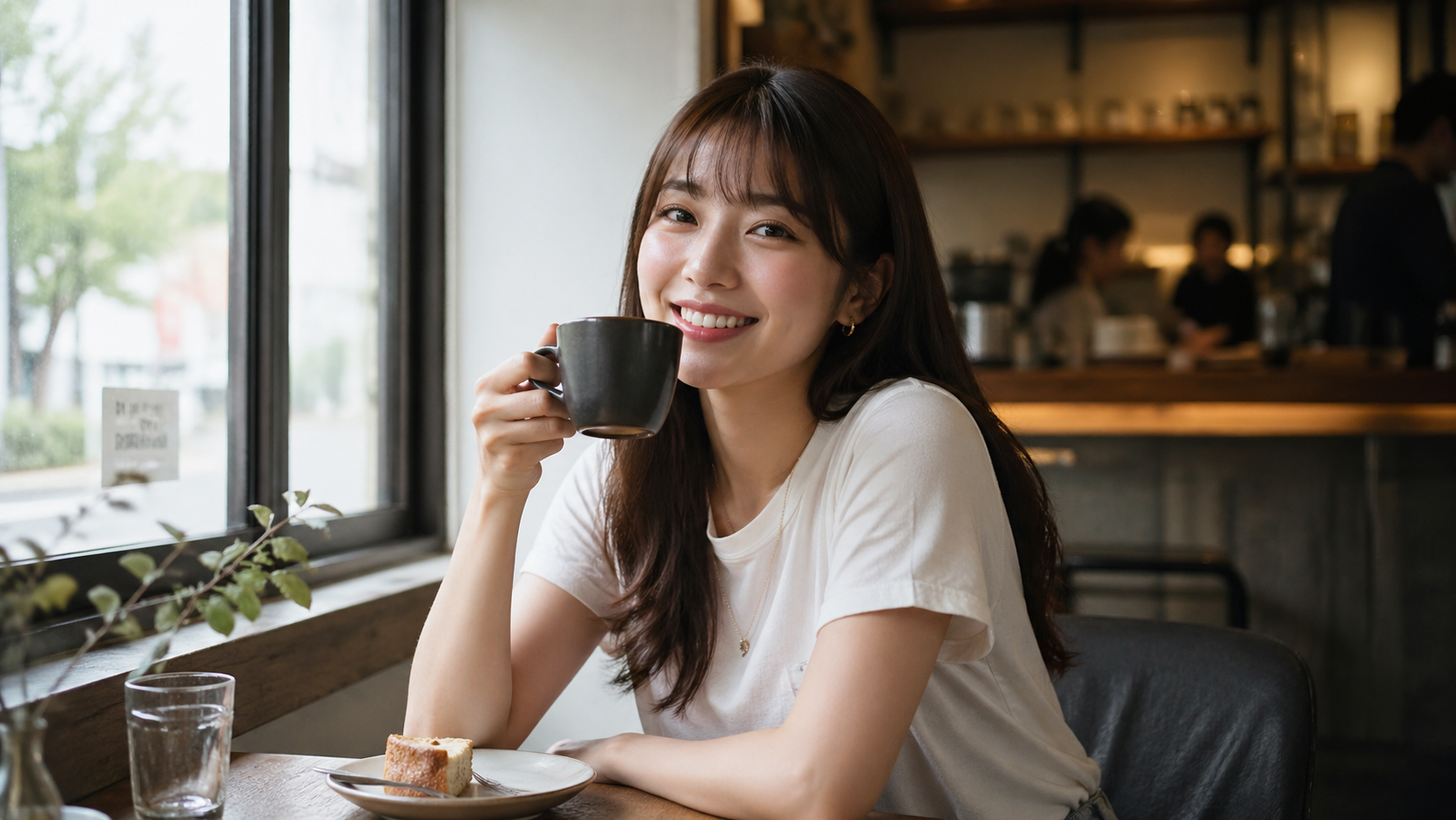 ChatGPT Images 2.0 - Portrait - カフェで微笑む日本人女性