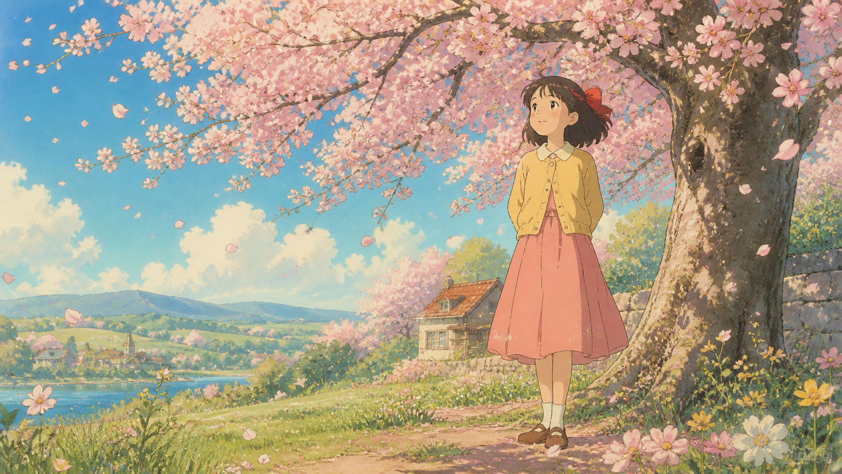 ChatGPT Images 2.0 - Anime - 桜の木の下に立つアニメ風の少女